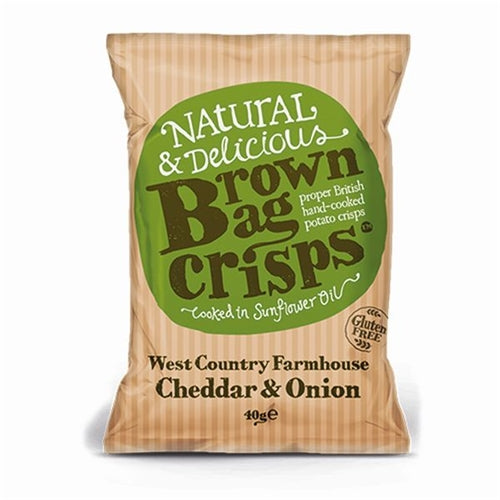 Brown Bag Cheddar &amp; Onion Crisps 40G