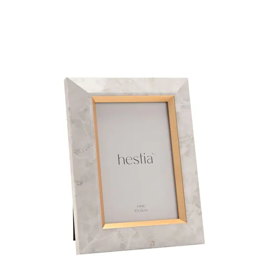 White Marble &amp; Gold Photo Frame 4" x 6" | Bookazine HK