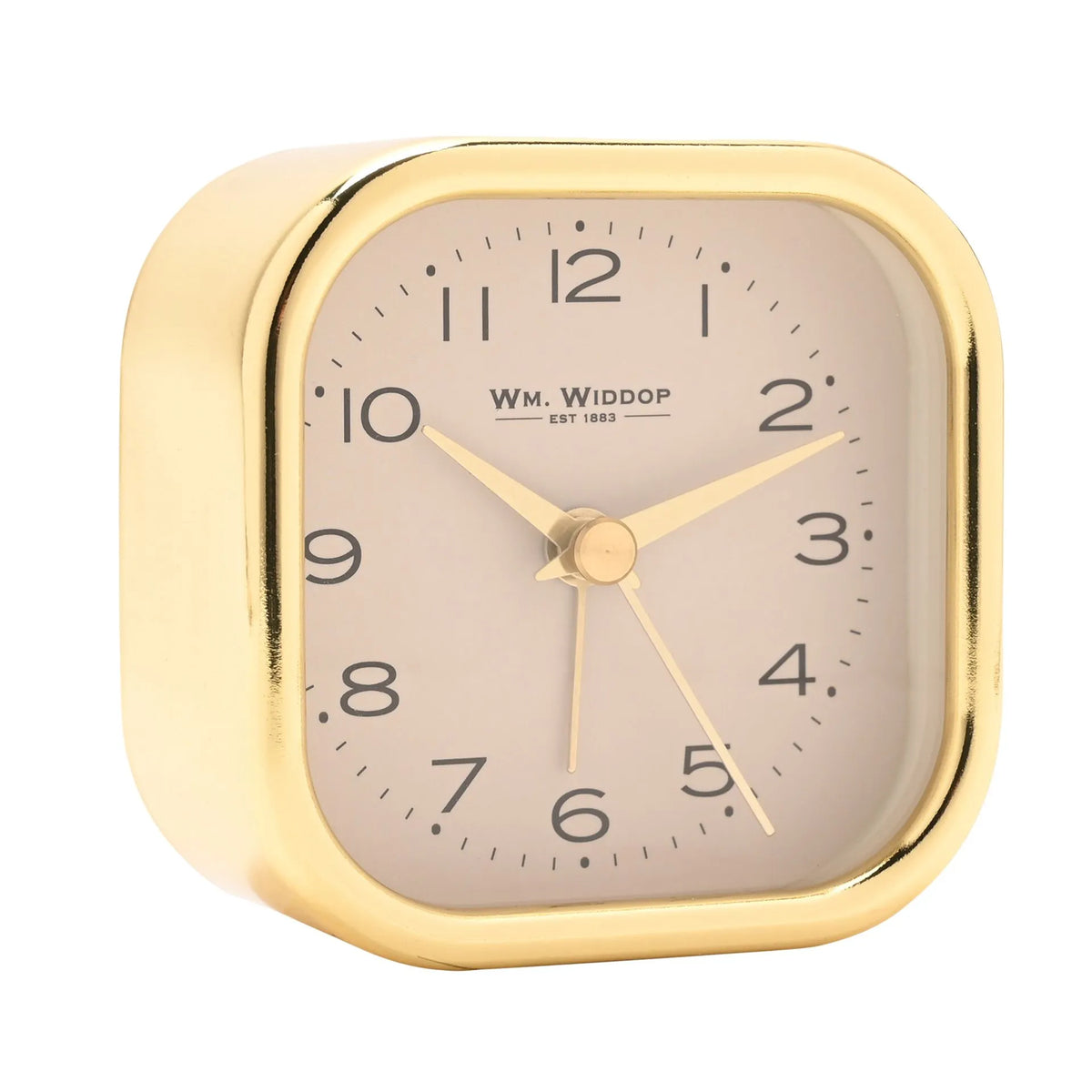 Square Metal Alarm Clock - Gold