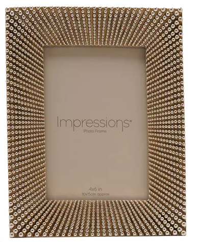 Sunburst Beaded Champagne Resin Photo Frame 4" x 6" | Bookazine HK