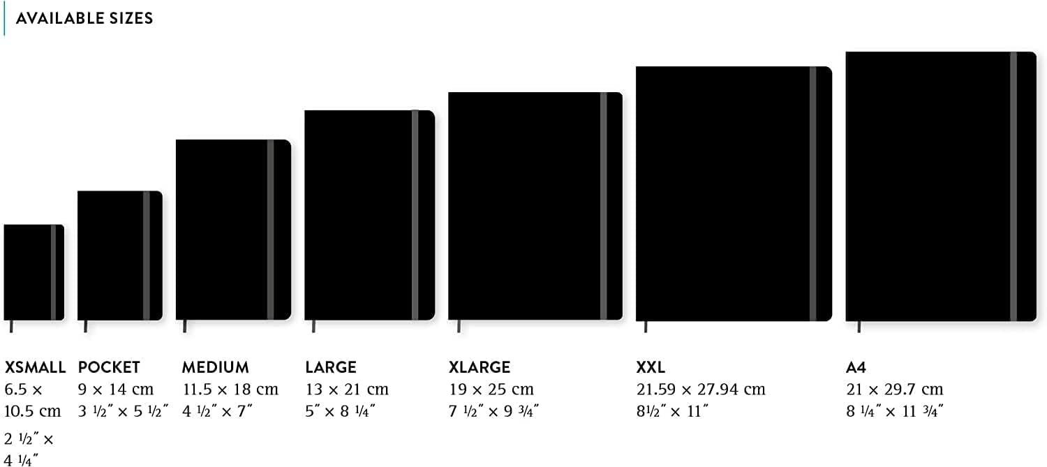 Grid Classic Notebook Hard Cover Large Black | Bookazine HK