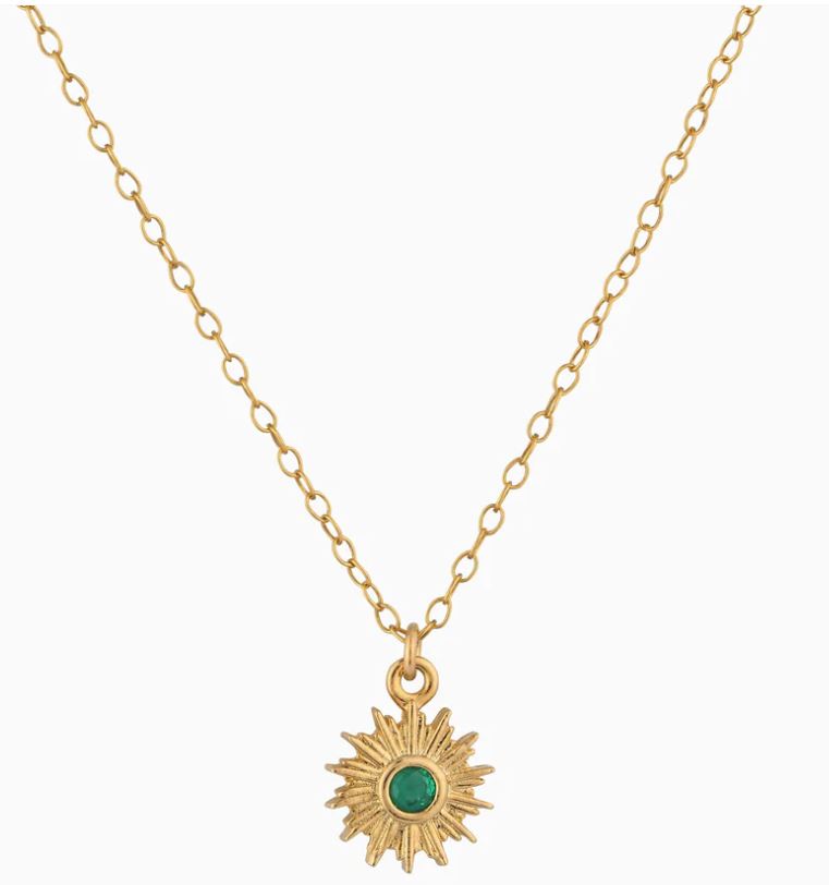Emerald Sparkling Sun Necklace