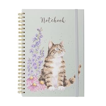 Whiskers &amp; Wildflowers Cat A4 Spiral Notebook | Bookazine HK