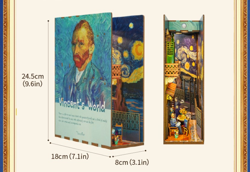 Vincent Van Gogh's World 3D Wooden Puzzle Book Nook Kit | Bookazine HK