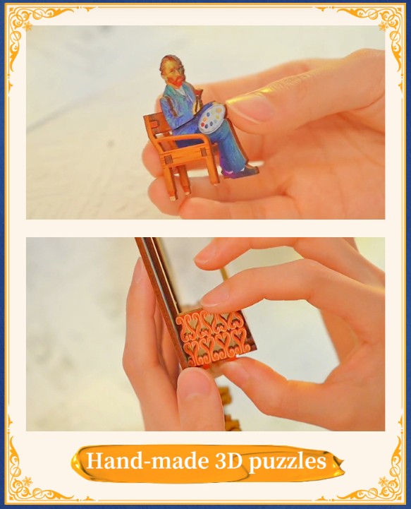Vincent Van Gogh's World 3D Wooden Puzzle Book Nook Kit | Bookazine HK