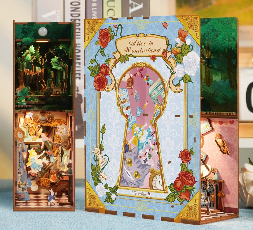 Alice In Wonderland 3D Wooden Puzzle Book Nook Kit | Bookazine HK