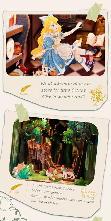 Alice In Wonderland 3D Wooden Puzzle Book Nook Kit | Bookazine HK