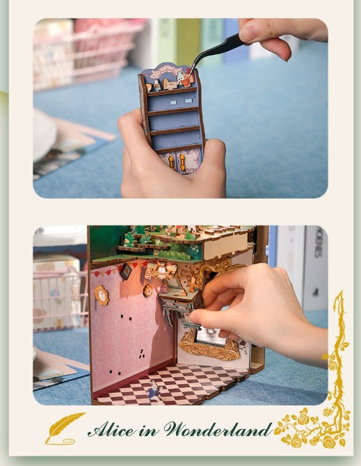 Alice In Wonderland 3D Wooden Puzzle Book Nook Kit | Bookazine HK
