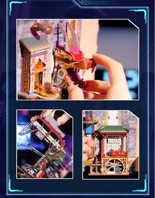 Cyber City 3D Wooden Puzzle Book Nook Kit | Bookazine HK