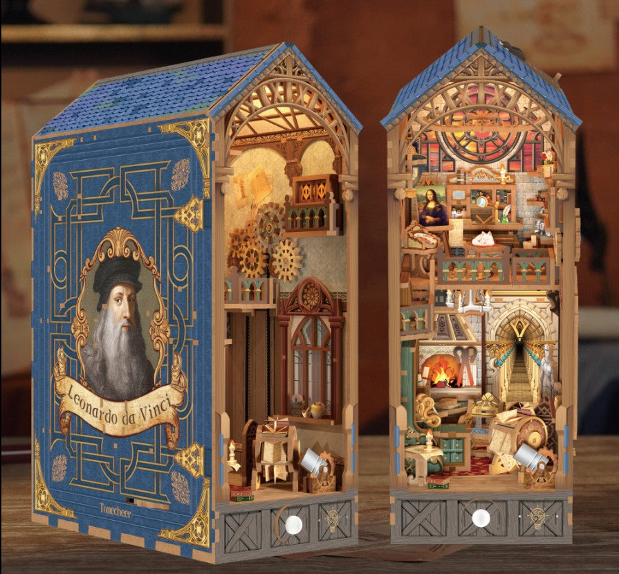 Leonardo Da Vinci 3D Wooden Puzzle Book Nook Kit | Bookazine HK