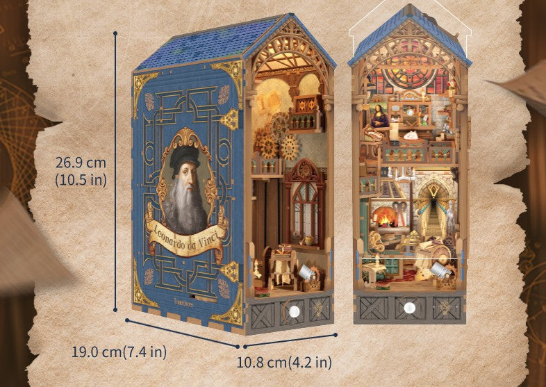 Leonardo Da Vinci 3D Wooden Puzzle Book Nook Kit | Bookazine HK