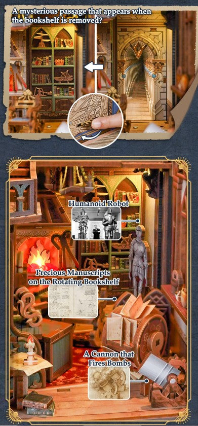 Leonardo Da Vinci 3D Wooden Puzzle Book Nook Kit | Bookazine HK