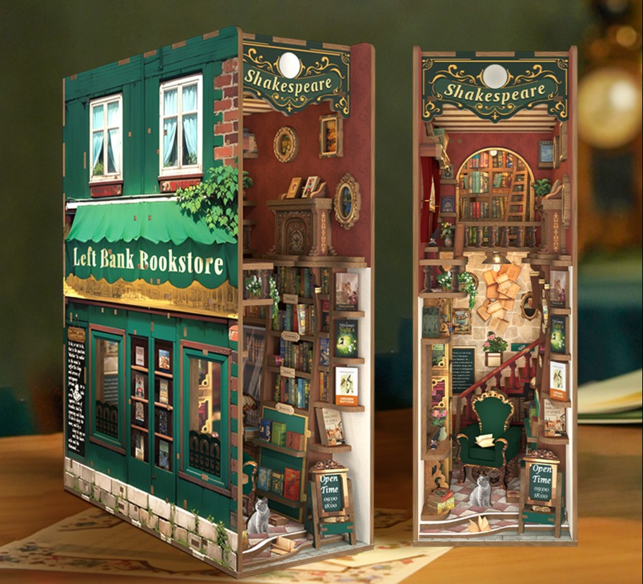 Left Bank Bookstore 3D Wooden Puzzle Book Nook Kit | Bookazine HK