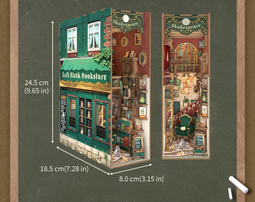 Left Bank Bookstore 3D Wooden Puzzle Book Nook Kit | Bookazine HK