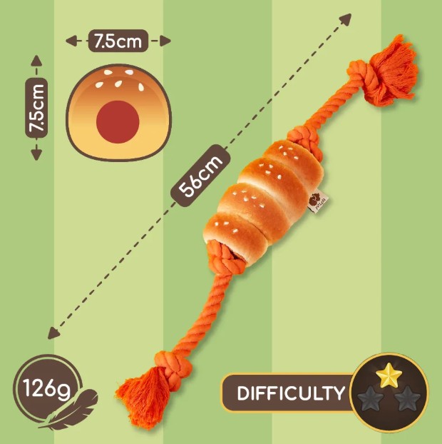 Sausage Bun Dog Toy - Large | Bookazine HK