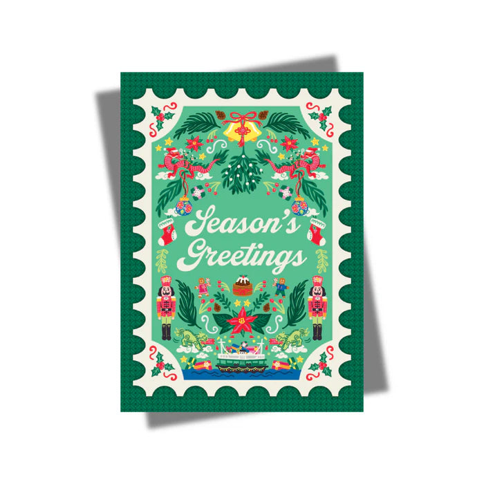 Charity Christmas Card Green Stamp | Bookazine Hk