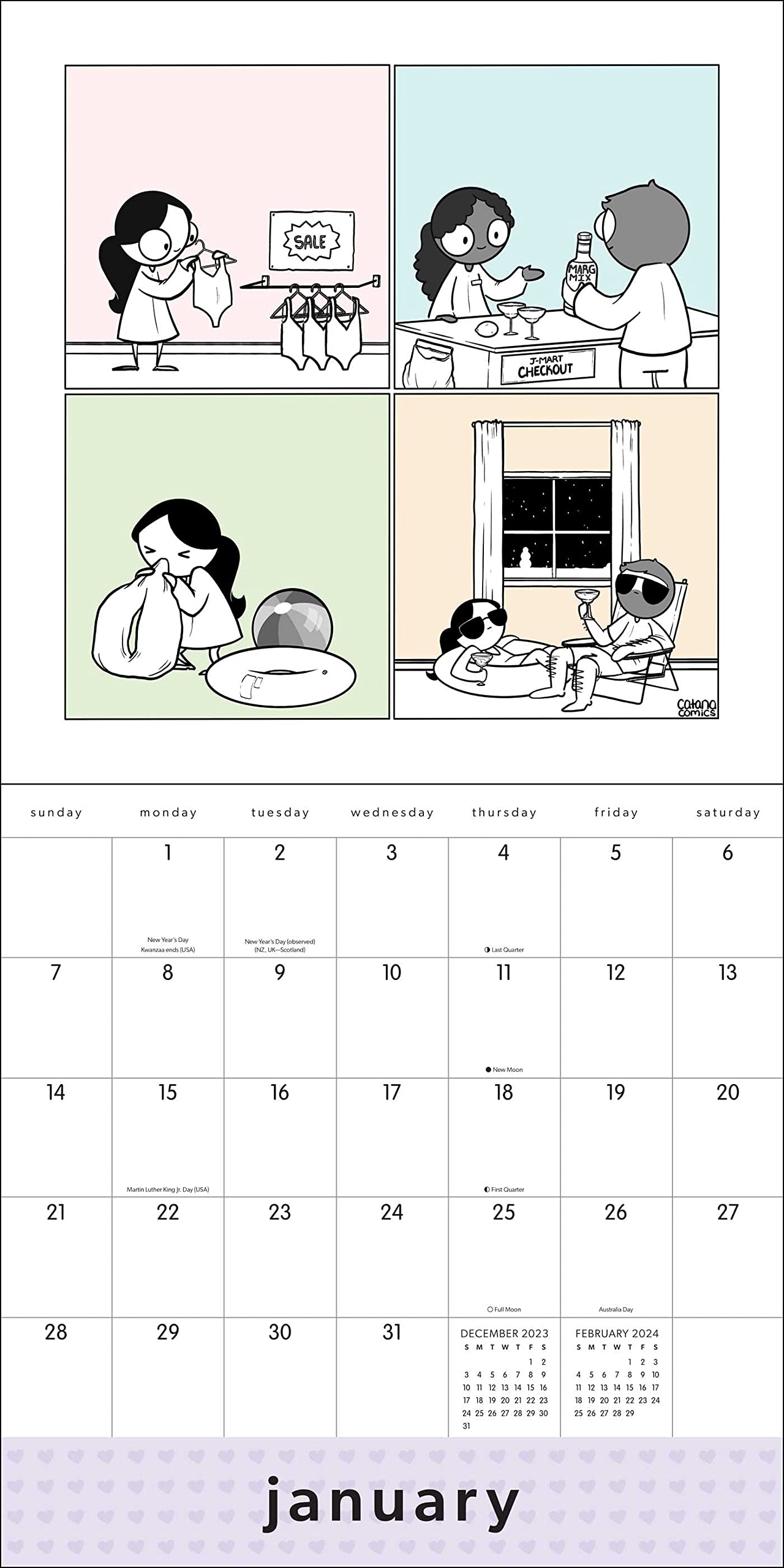 Catana ComicsLittle Moments Of Love 2024 Wall Calendar Bookazine HK