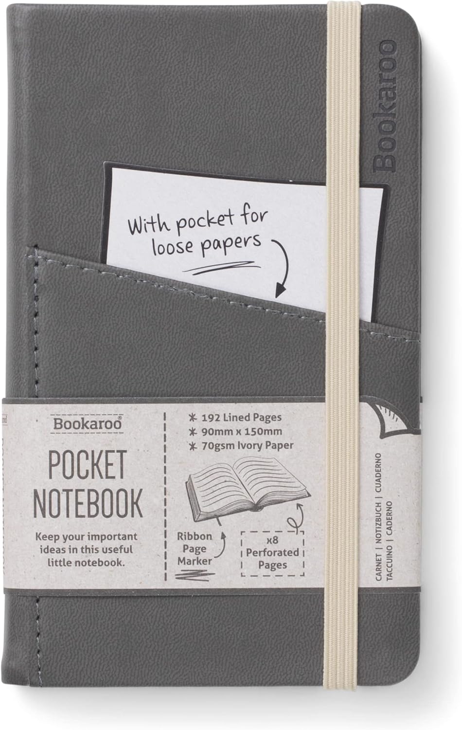 Bookaroo A6 Charcoal Pocket Notebook | Bookazine HK