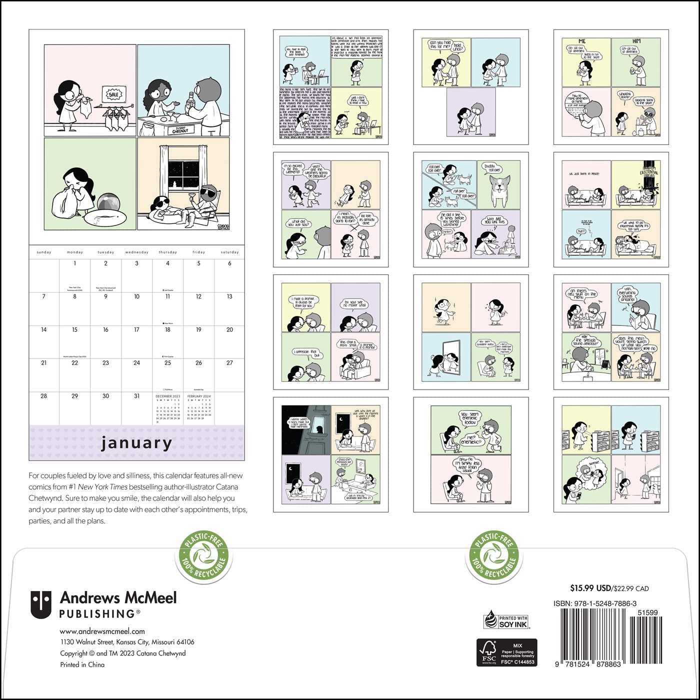 Catana ComicsLittle Moments Of Love 2024 Wall Calendar Bookazine HK