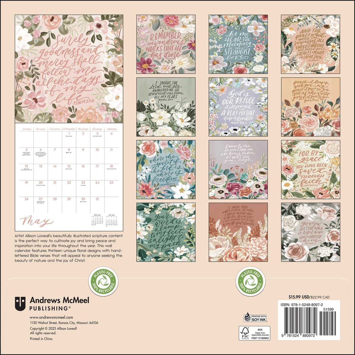 Scriptures And Florals 2024 Wall Calendar Bookazine HK