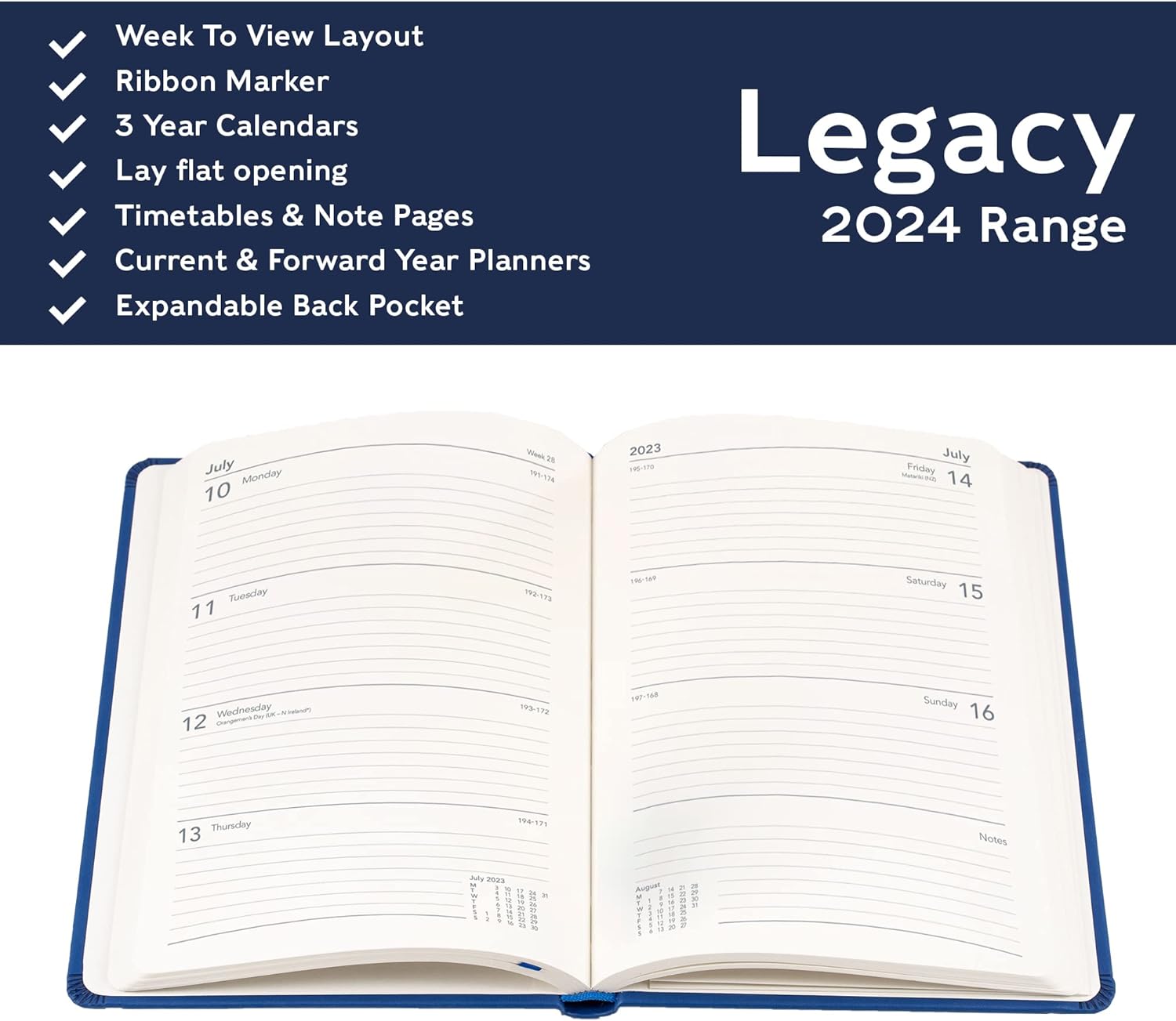 2024 Legacy Pocket Diary Week To View Red