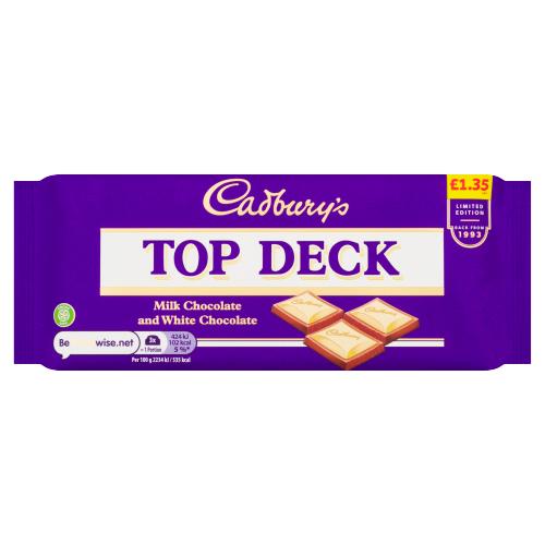 Cadbury Top Deck Milk & White Choc Bar 95G | Bookazine HK