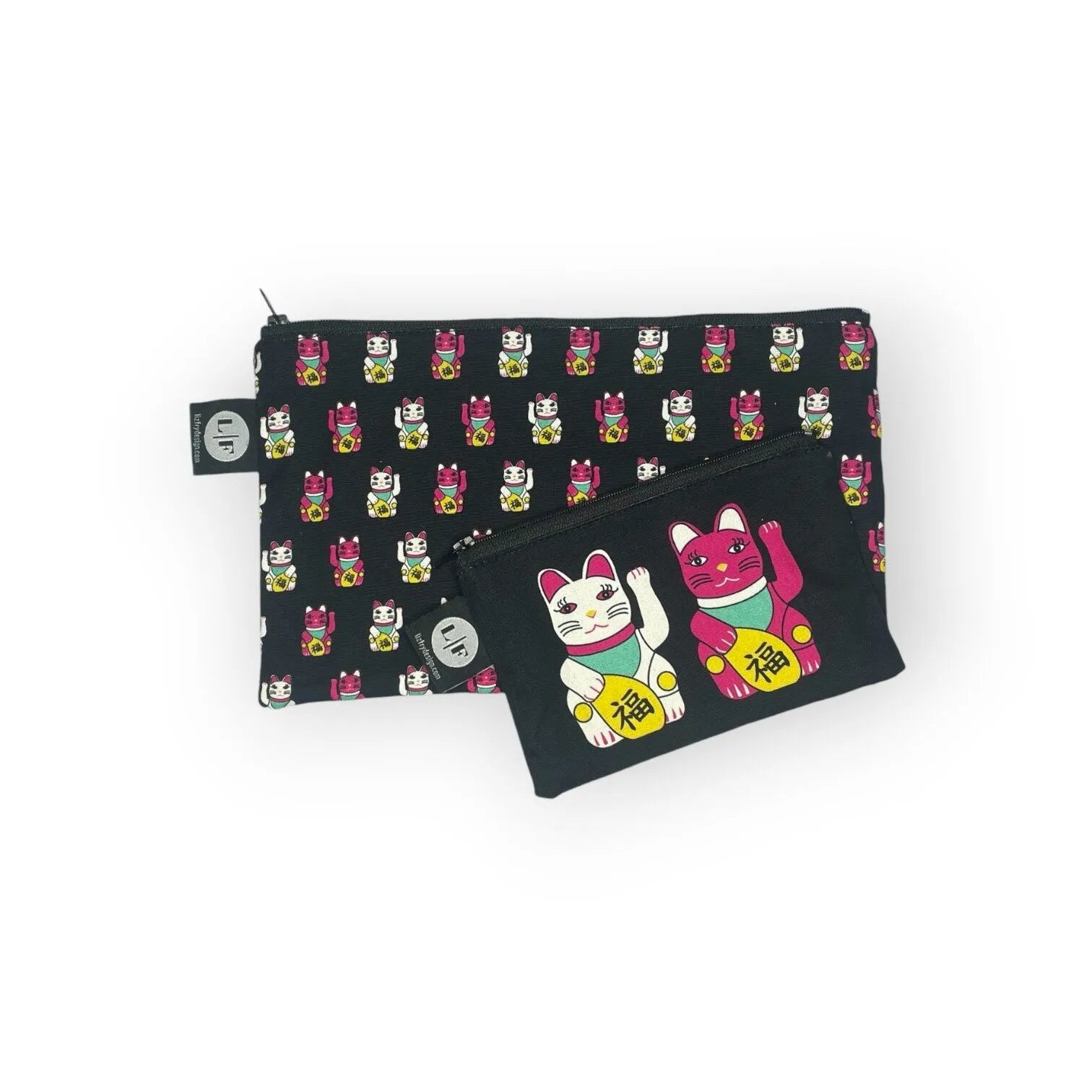 Tung Choi Street Lucky Cats Zip Bag Set of 2 | Bookazine HK