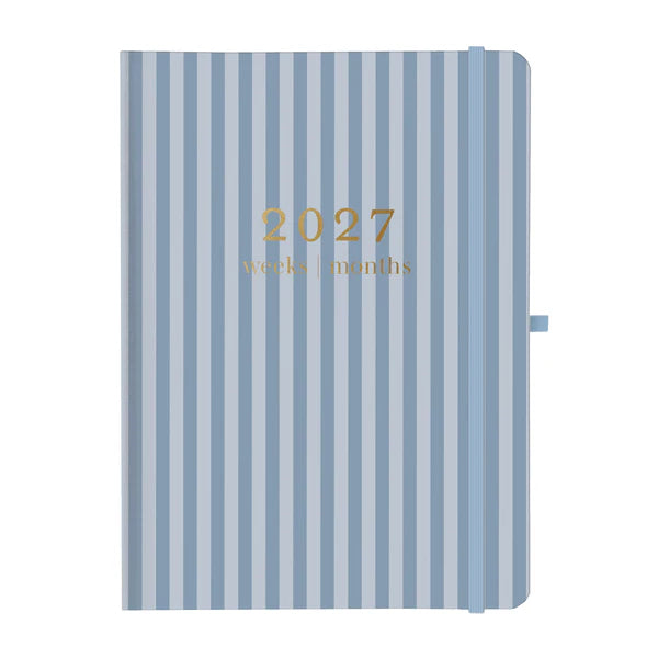 Blue Stripes Case Bound Planner 2027