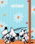 Large Ruled Notebook Fabric Hardcover Moomin Light Blue