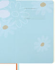 Large Ruled Notebook Fabric Hardcover Moomin Light Blue