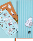 Large Ruled Notebook Fabric Hardcover Moomin Light Blue