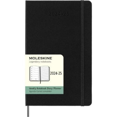 18M Weekly Notebook Black Hardcover Large | Bookazine HK