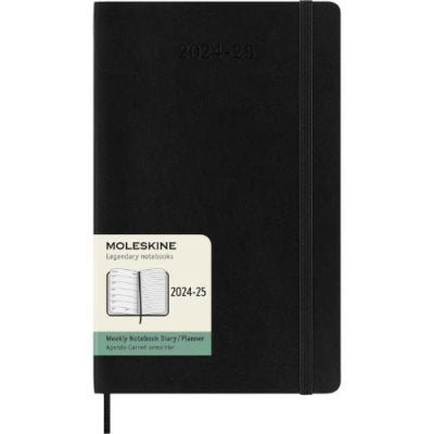 18M Weekly Notebook Black Softcover Large | Bookazine HK