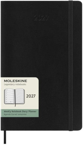 12M Weekly Notebook Large Black Hardcover