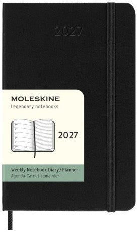 12M Weekly Notebook Pocket Black Softcover
