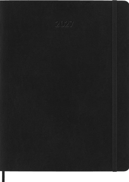 12M Weekly Notebook Xl Black Softcover