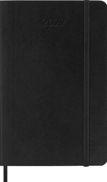12M Weekly Horizontal Pocket Black Softcover