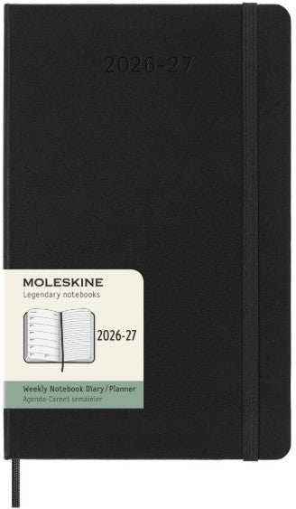 18M Weekly Notebook Large Black Hardcover | Bookazine HK