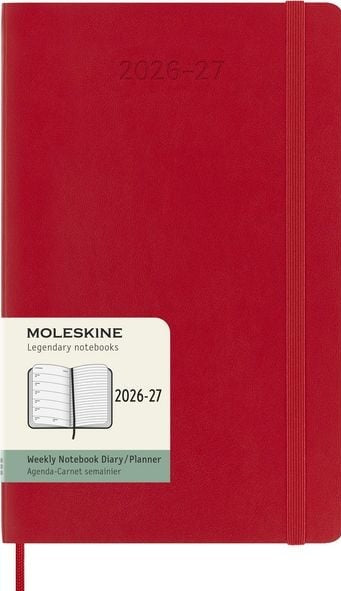 18M Weekly Notebook Large Scarlet Red Softcover | Bookazine HK