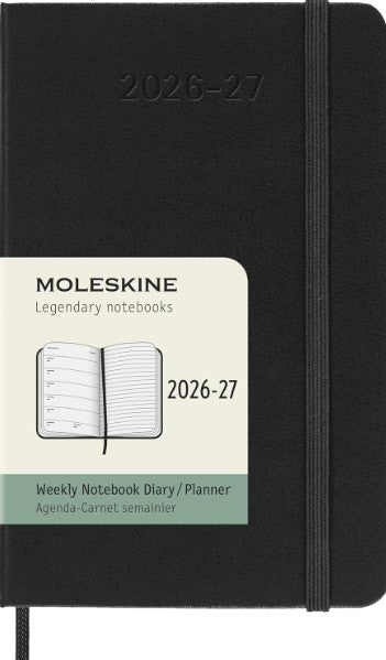 18M Weekly Notebook Pocket Black Hardcover | Bookazine HK