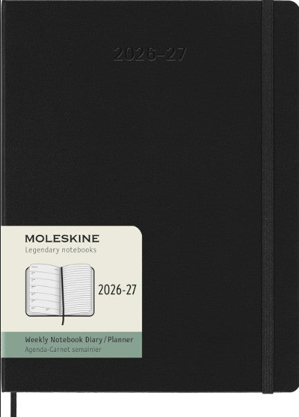 18M Weekly Notebook Xl Black Hardcover | Bookazine HK