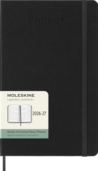 18M Weekly Horizontal Planner Large Black Hardcover | Bookazine HK