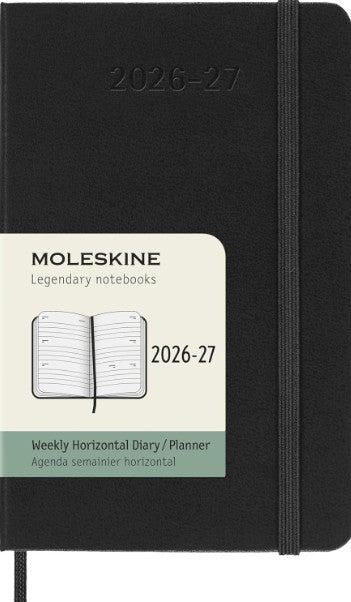 18M Weekly Horizontal Planner Pocket Black Hardcover | Bookazine HK
