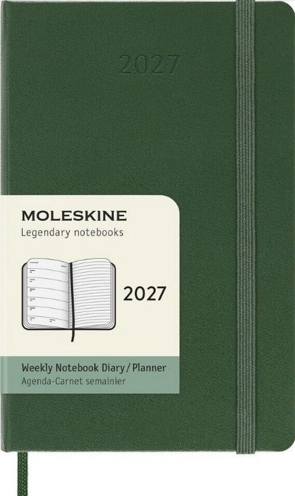 12M Weekly Notebook Pocket Myrtle Green Hardcover