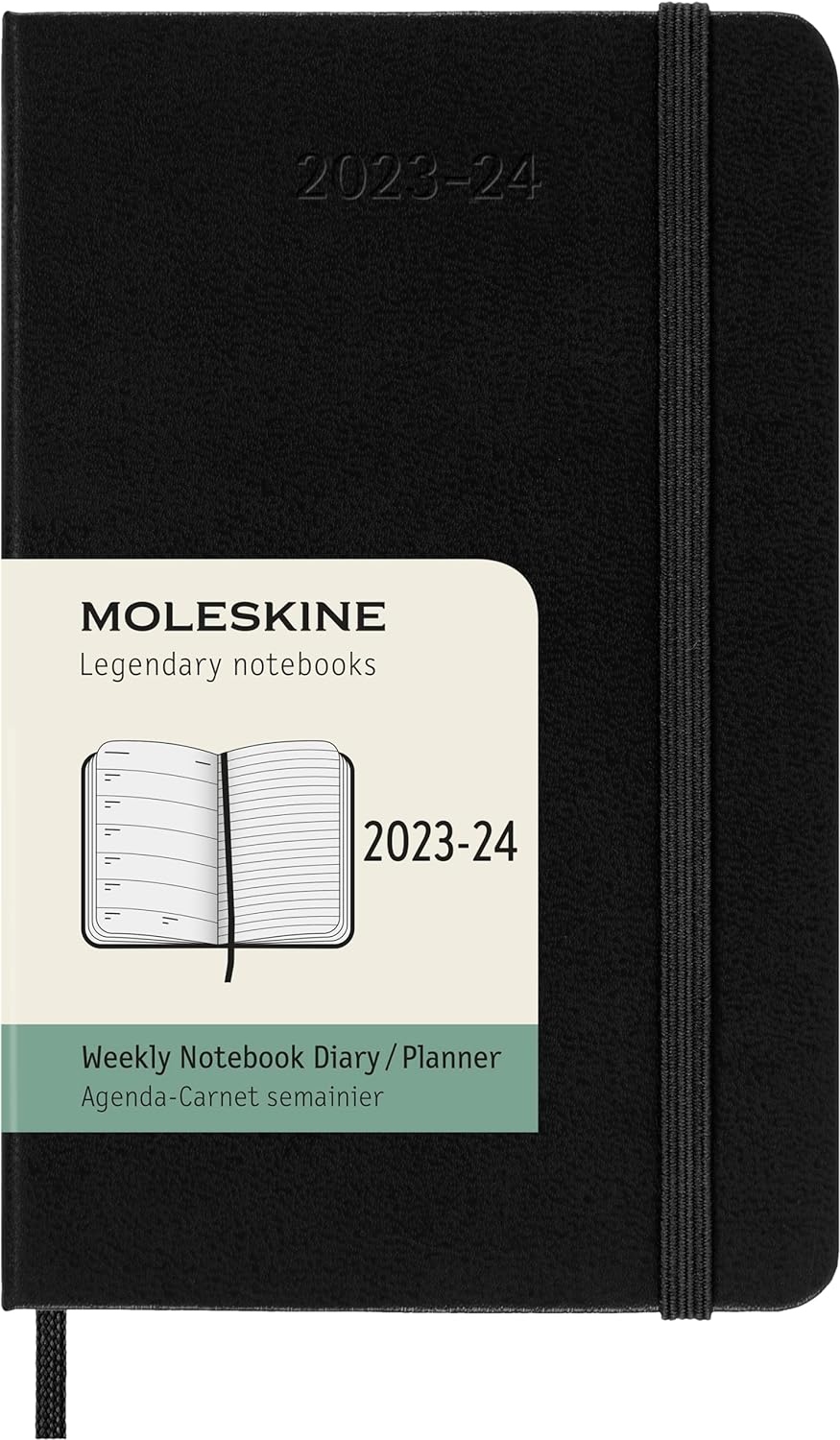18m Weekly Notebook Black Hardcover Pocket| Bookazine HK