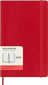 2024 Daily Planner, 12M, Large, Scarlet Red, Soft Cover | Bookazine HK