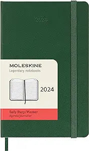 2024 Daily Planner, 12M, Pocket, Myrtle Green, Hard Cover | Bookazine HK