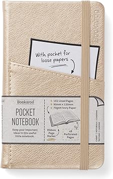 Bookaroo Pocket Notebook A6 Journal Gold