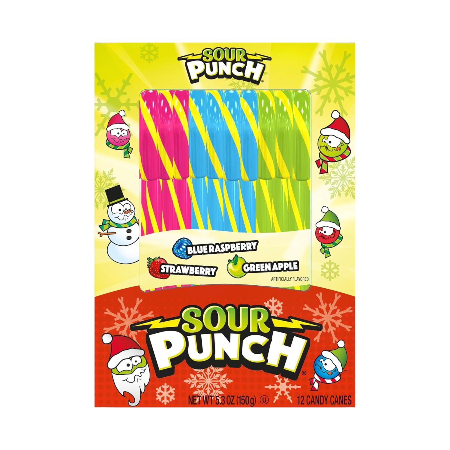 Sour Punch Canes 3 Flavor 5.3Oz | Bookazine HK