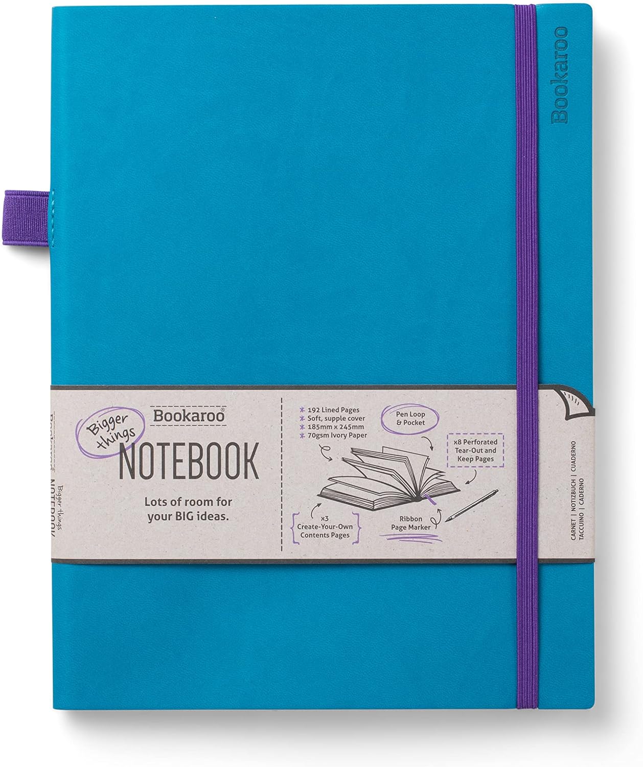 Bookaroo Bigger Things Notebook Journal Turquoise